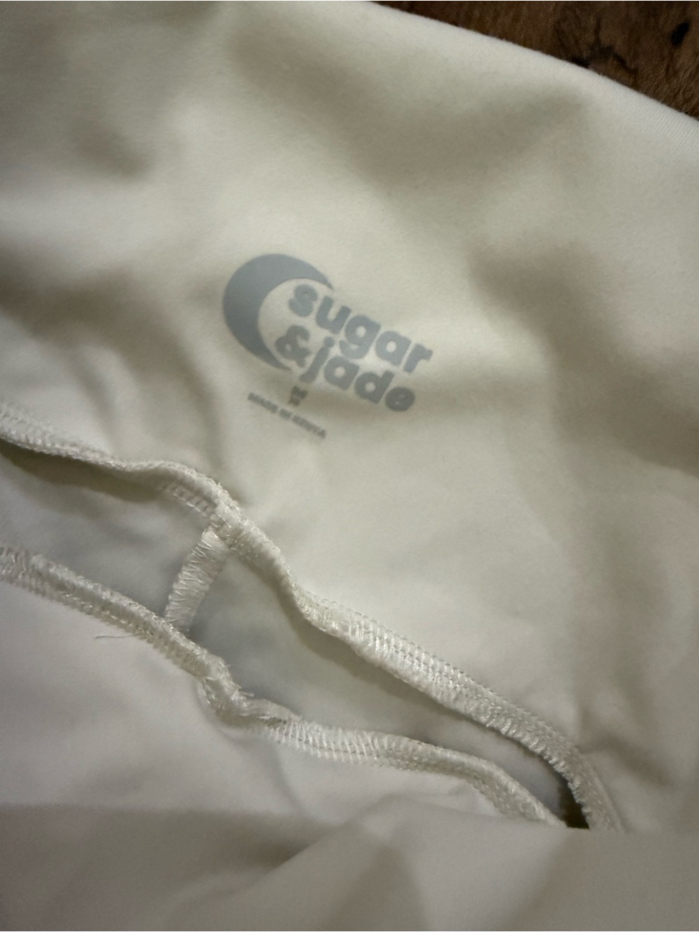 Girls active Cream Drawstring Wide-Leg Sweatpants with Pink Accent Tank & Jacket - Picture 4 of 8